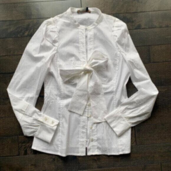 BCBGMaxAzria Bow Button Down Shirt - Picture 1 of 2